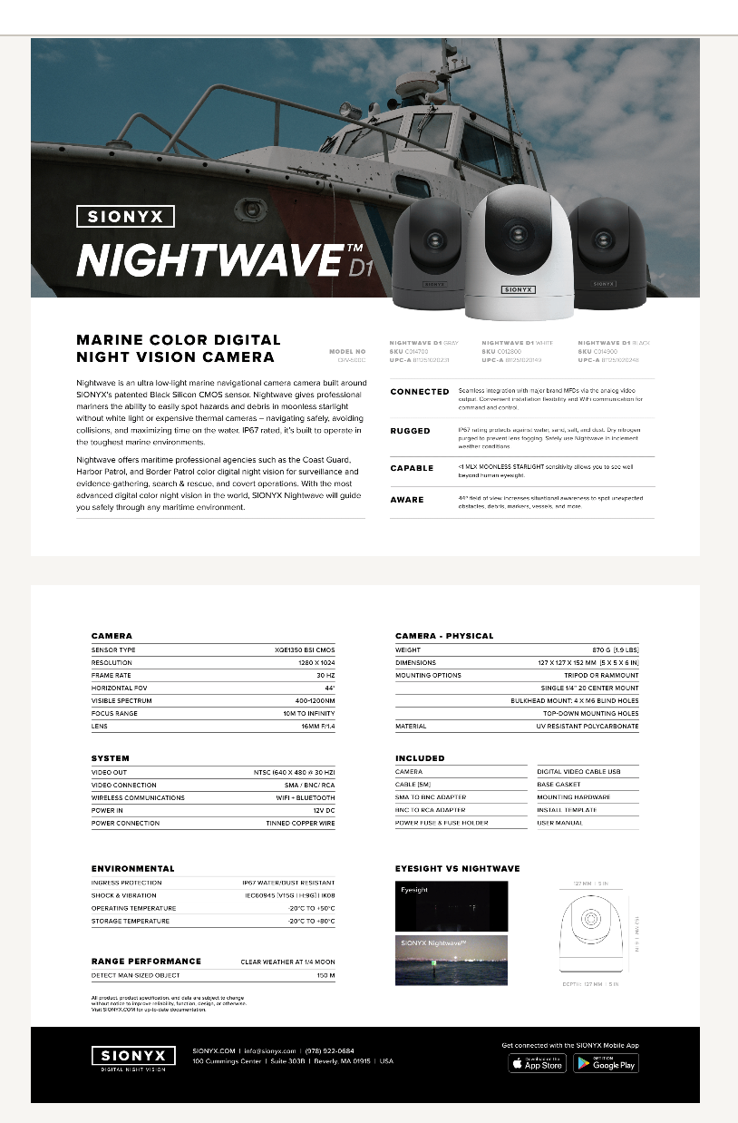 Sionyx NightWave D1 Grey